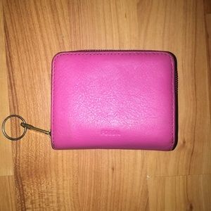 Pink Fossil Mini Wallet